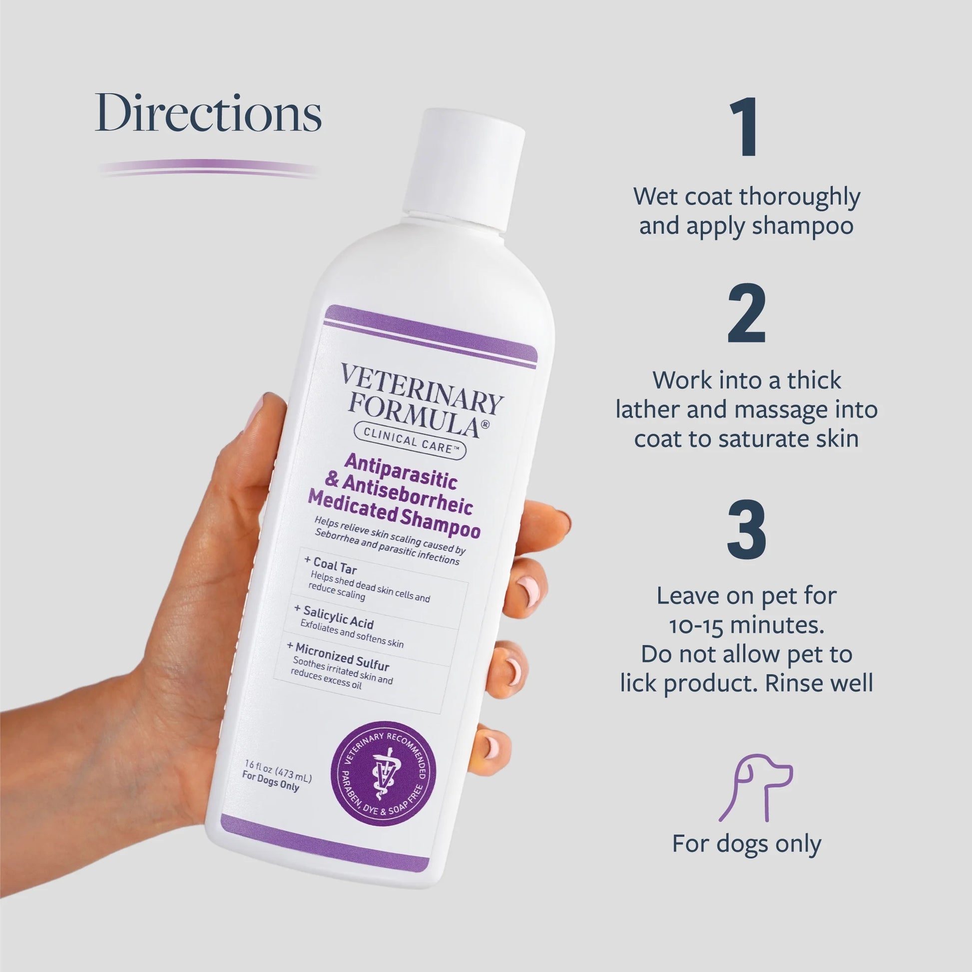 Clinical Care Antiparasitic & Antiseborrheic Shampoo for Dogs, 16 Oz